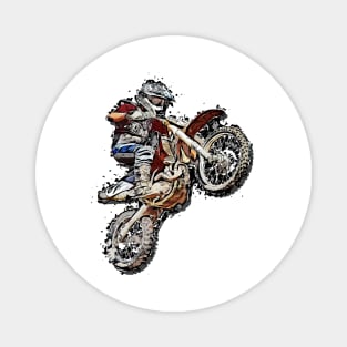 Dirt Bike Motocross Freestyle Illustration Magnet